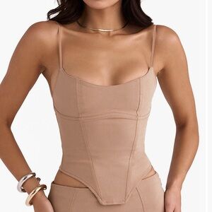 House of CB Nude Tan Corset-Style Camisole Top
